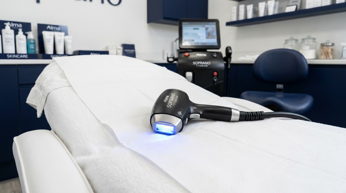Soprano laser treatment session in progress